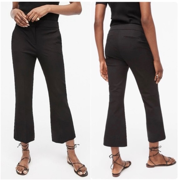 J CREW Hayden Kickout Crop Plant in Bi-Stretch Cotton in Black - Picture 4 of 11